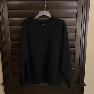 Worn Plain black crew neck - fruit of the loom - large